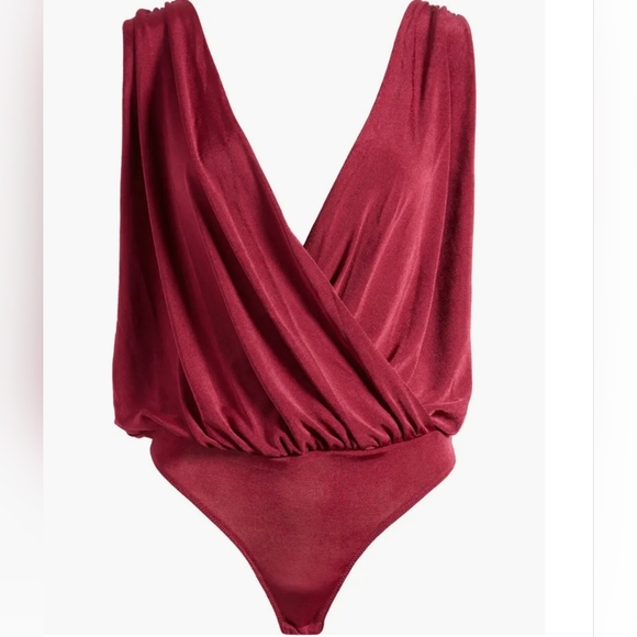 NWT Free People Night Owl Bodysuit - Dark Rhubarb Sz Large - Picture 4 of 5